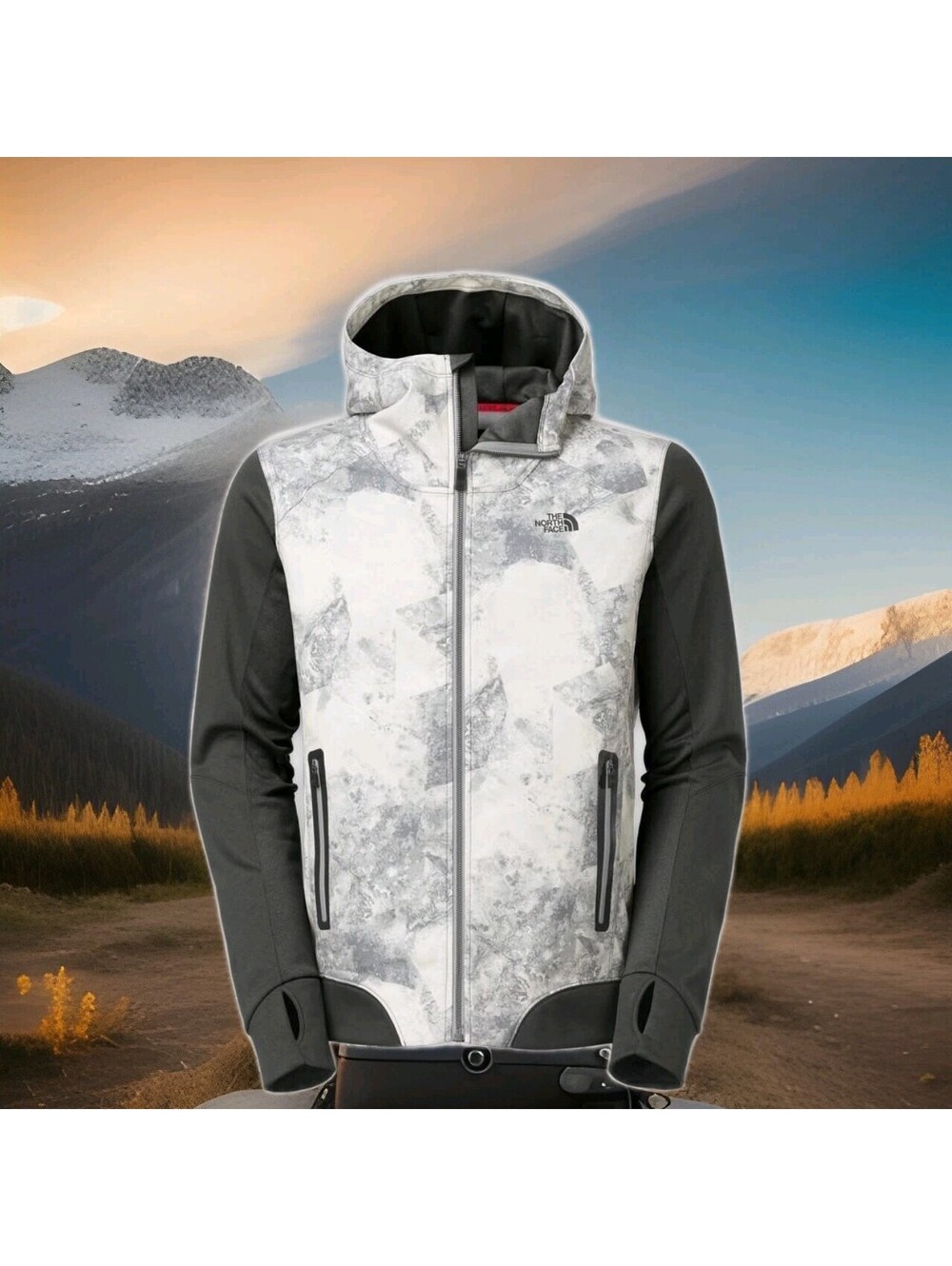 The North Face Kilowatt Training Jacket Hoodie LTD EDT White Marble Mens Large
